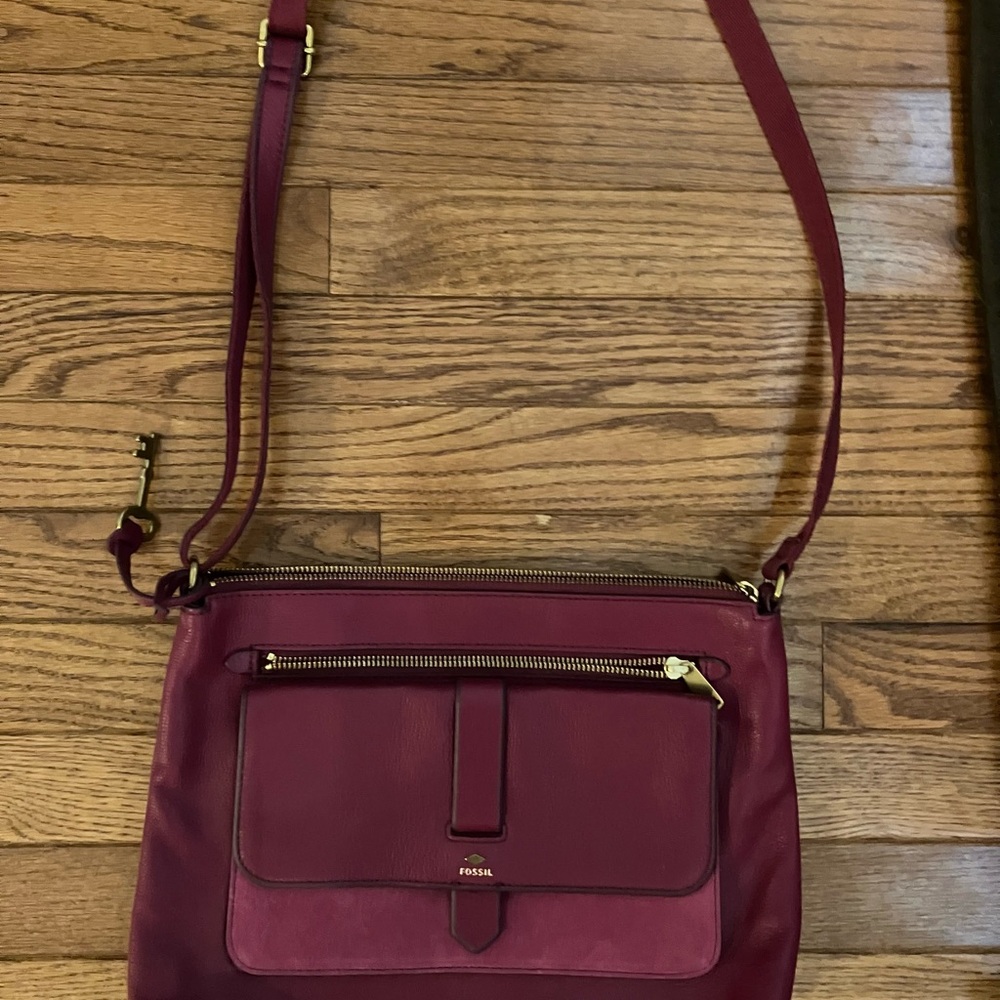 Fossil Women's Deep Red Crossbody Bag
